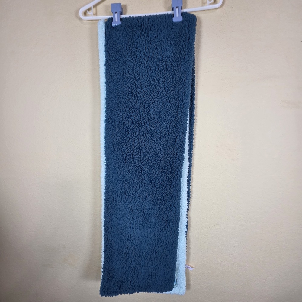 JUSTICE Brand Girls  SCARF Teal blue solid sherpa soft thick warm winter 70×10in